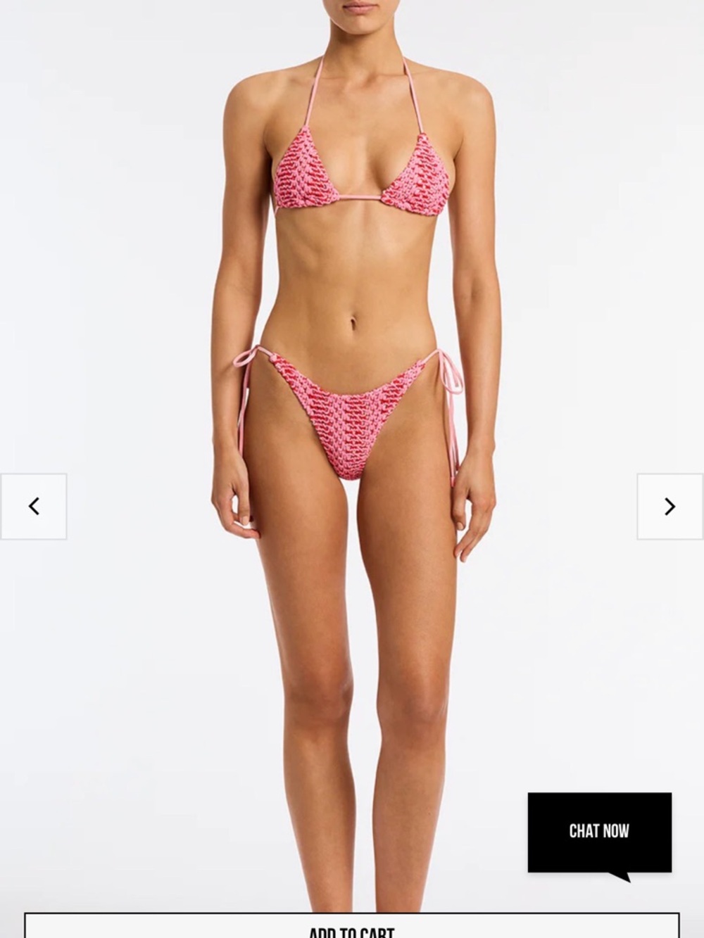triangl swimwear Pink Crochet Triangle String Bikini
